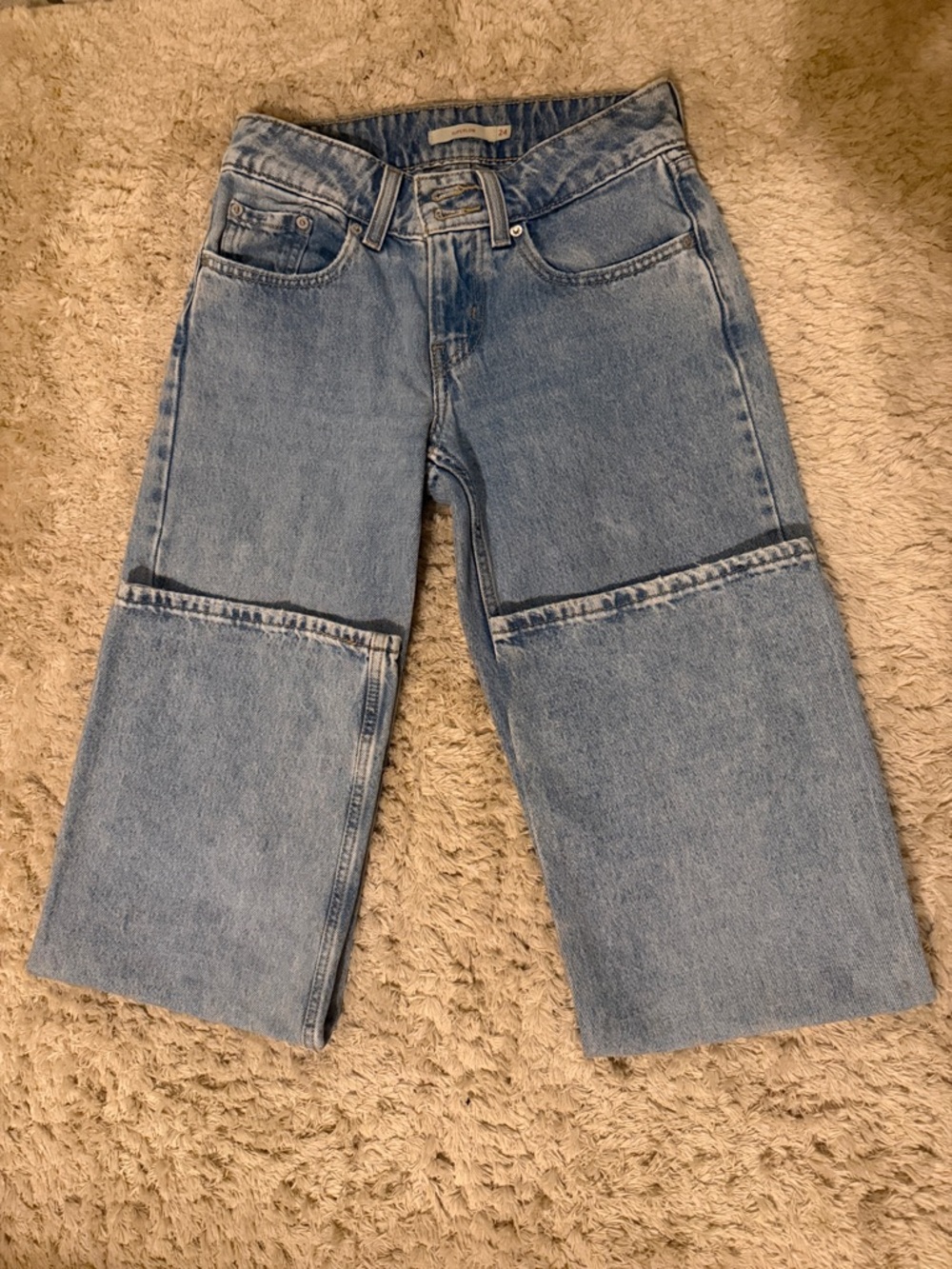 Levi's Light Blue Wide Leg Jeans with Knee Patch